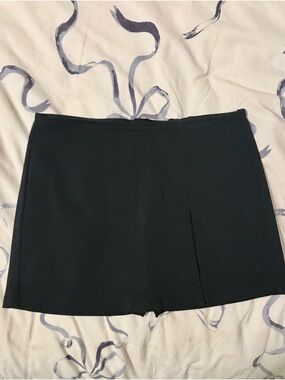 Streetwear Society Black Mini Skirt with Front Detail